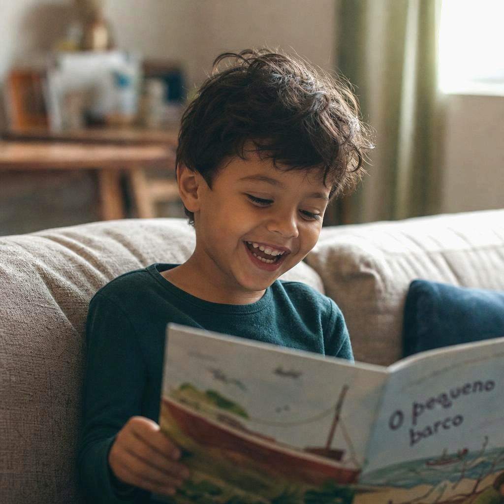 Ortopedia dos maxilares em Curitiba — Dra. Fabi Cândido Criança tranquila e sorridente após tratamento de ortopedia dos maxilares infantil em Curitiba com a Dra. Fabi Cândido